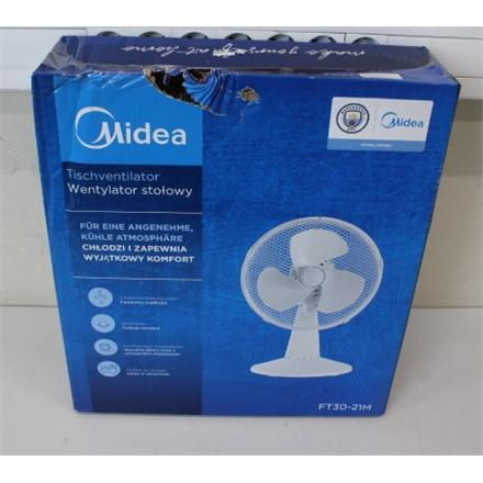 Восстановленный. Midea FT30-21M Table Fan, Diameter 30 cm, White | Midea FT30-21M | Table Fan | DAMAGED PACKAGING | White | Diameter 30 cm | Number of speeds 3 | Oscillation