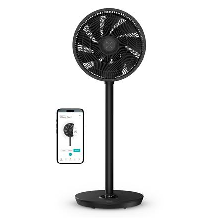 Duux Fan | Whisper Flex 2 | Stand Fan | Black | Diameter 34 cm | Number of speeds 30 | Oscillation | 2-21.5 W | Remote control