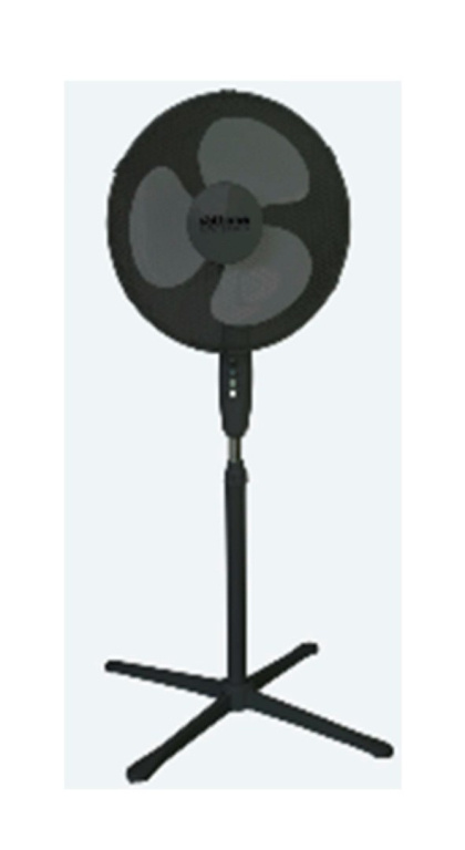 VOLTENO FLOOR FAN BLACK 40cm BASE CROSS