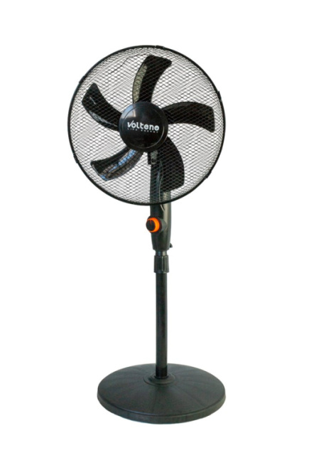 VOLTENO FLOOR FAN BLACK 40cm ROUND BASE