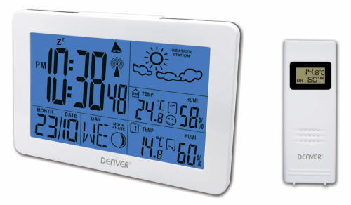 Denver WS-530WHITE digital weather station White Battery