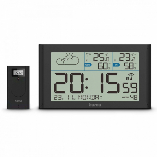 Hama sylt weather station wit h outdoor sensor black