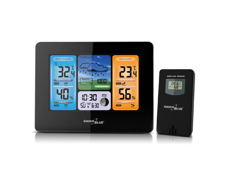 Tootefoto - Greenblue GB526 digital weather station Black Battery