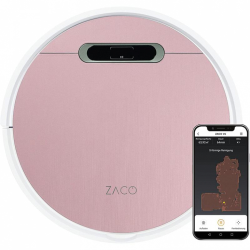 Zaco V6, roosa - Kuiv- ja märgpuhastusega Robottolmuimeja / 501907