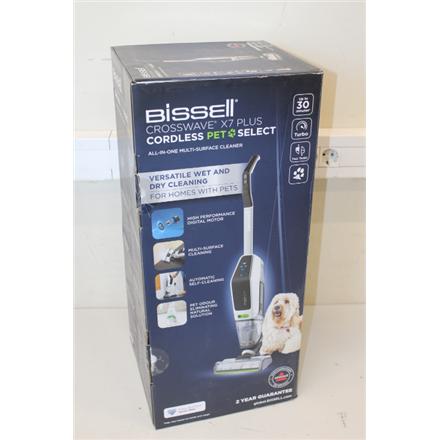 Taastatud.Bissell | Cleaner | CrossWave X7 Plus Pet Select | Cordless operating | Handstick | Washing function | 195 m³/h | 25 V | Mechanical control | LED | Operating time (max) 30 min | Black/White | Warranty 24 month(s) | Battery warranty 24  NO
