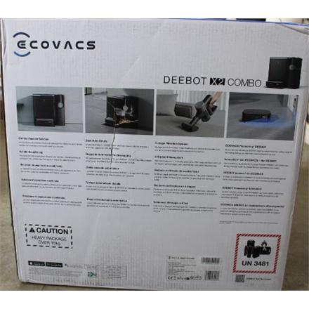 Renew.  | Ecovacs Robotic Vacuum Cleaner+Handheld | DEEBOT X2 COMBO | Wet&Dry | Operating time (max) 210 min | 6400 mAh | Dust capacity 0.42 L | 8700 Pa | Black | DAMAGED PACKAGING, SCRATCHED ROBOT FRONT