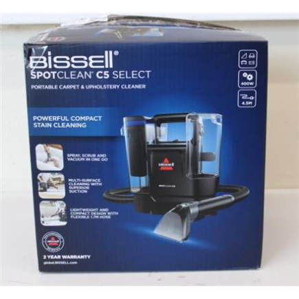 Восстановленный.  | Bissell SpotClean C5 Select Portable Carpet and Upholstery Cleaner | 3928N | Corded operating | Handheld | Washing function | 400 W | Black/Blue | Warranty 24 month(s) | DAMAGED PACKAGING, USED, DIRTY, SCRATCHED, MISSING LIQUID BOTLLE