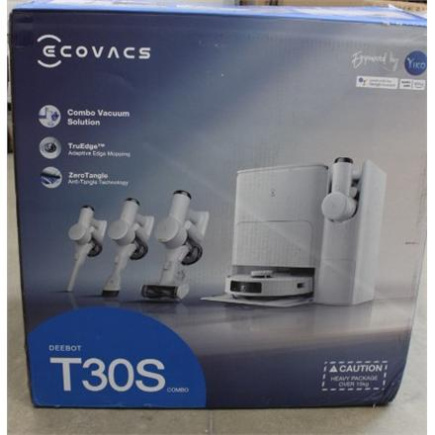 Renew. Ecovacs DEEBOT T30S COMBO Vacuum cleaner,Robot+Handheld,Wet&Dry,Robot operating time 220 min,Dust bin 0,3 L,5200mAh,White+Auto-emp | Ecovacs | Vacuum cleaner | DEEBOT T30S COMBO | Wet&Dry | Li-ion | 5200 mAh | Dust capacity 3 L | 11000 Pa |