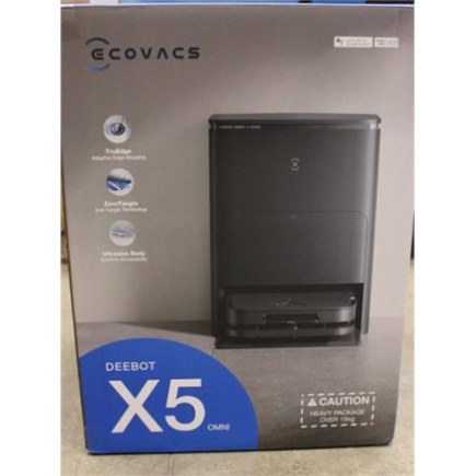 Renew. | Ecovacs | Robotic Vacuum Cleaner | DEEBOT X5 OMNI | Wet&Dry | Operating time (max) 164 min | Lithium-Ion | 6400 mAh | Dust capacity 0.25 L | 12800 Pa | Black | DAMAGED PACKAGING, USED, DIRTY, SCRATCHED