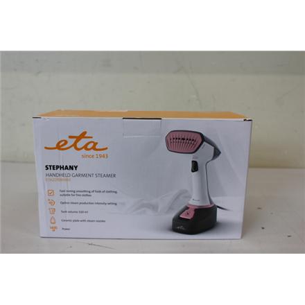 Taastatud. ETA ETA227090000 Stephany Garment Steamer, Power 1400 W, Water tank 0.38 L, Black/White | ETA | Garment steamer | Stephany ETA227090000 | Handheld | Power 1400 W | White/Black | DAMAGED PACKAGING