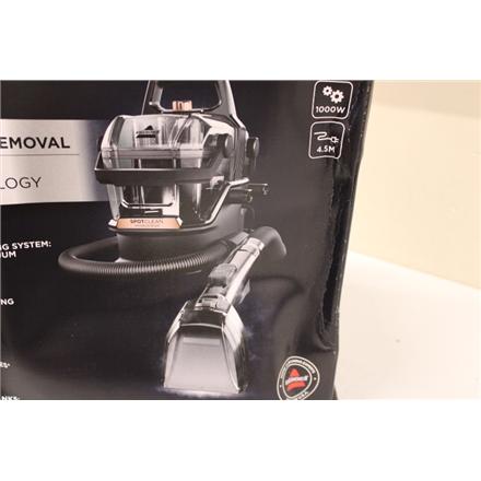 Renew. Bissell | Portable Carpet and Upholstery Cleaner | SpotClean HydroSteam Pro | Corded operating | Washing function | 1000 W | - V | Black | UNPACKED, USED, SCRATCHED | Bissell | Portable Carpet and Upholstery Cleaner | SpotClean HydroSteam Pro |