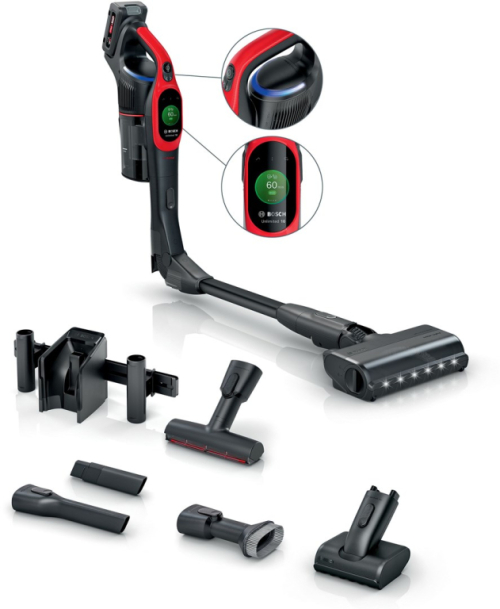 Bosch BCS1041PET stick vacuum/electric broom Battery Dry HEPA Bagless 0.4 L 23.5 W Black, Red 4 Ah