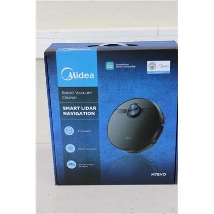 Taastatud. Midea M7 Evo Robot Vacuum Cleaner, Black | Midea Robot Vacuum Cleaner | M7 Evo | Dry | Lithium ion | 5200 mAh | Dust capacity 0.43 L | 1500 Pa | Black | BROKEN CAP ON BACK
