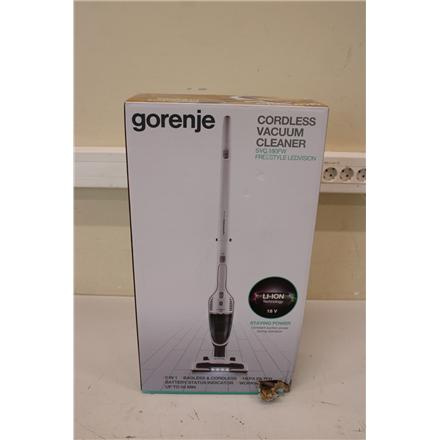 Восстановленный. Gorenje SVC180FW Vacuum cleaner, Handstick 2in1, Operating time 50 min, Dust container 0.6 L, Charging time 6 h, White | Gorenje Vacuum cleaner | SVC180FW | Handstick 2in1 | Handstick | - W | 18 V | Operating time (max) 50 min | White |