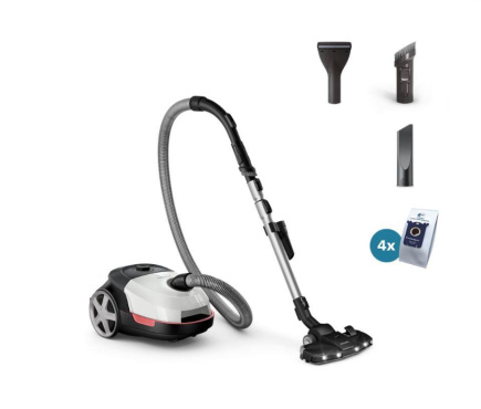 Vacuum Cleaner|PHILIPS|Bagged|900 Watts|Capacity 4 l|Noise 77 dB|Valge|Weight 4.6 kg|XD6122/12