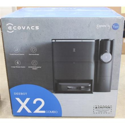 Taastatud.  | Ecovacs Robotic Vacuum Cleaner+Handheld | DEEBOT X2 COMBO | Wet&Dry | Operating time (max) 210 min | 6400 mAh | Dust capacity 0.42 L | 8700 Pa | Must | REFURBISHED, USED, DIRTY, SCRATCHED