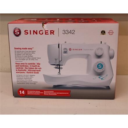 Taastatud. Singer 3342 Fashion Mate™ Sewing Machine, White | Singer | Sewing Machine | 3342 Fashion Mate™ | Number of stitches 32 | Number of buttonholes 1 | White | DAMAGED PACKAGING