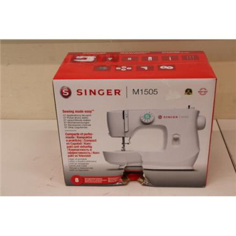 Восстановленный. Singer M1505 Sewing Machine, White | Singer Sewing Machine | M1505 | Number of stitches 6 | Number of buttonholes 1 | White | DAMAGED PACKAGING
