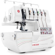 Overlock Singer 14T968 sewing machine, electric current, Valge