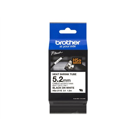 Brother HSE-211E label-making tape Black on white