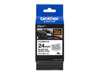 BROTHER TZEFX251 tape 24mm 8m white black laminiert for cabel + Rohrmarkierungen