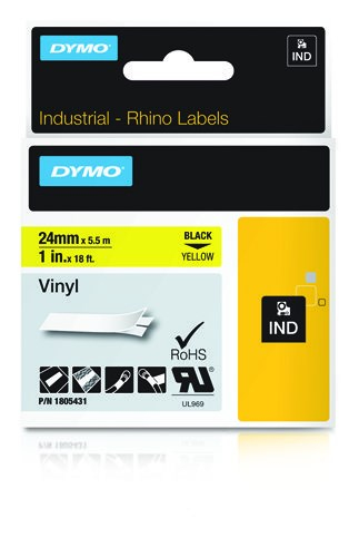 DYMO IND Vinyl Labels WLONONWCRGNWT