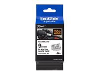 BROTHER TZeFX221 Flexi Tapes 9mm 8m White Black laminate