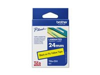 BROTHER TZEC51 tape cassette 24mm5m signal yellow Black for P-touch 350 540 550 2400 2420 2450 2460 2480 2500 3600