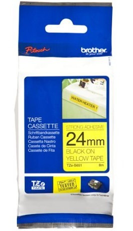 BROTHER TZES651 24 Black ON YELLOW STR.