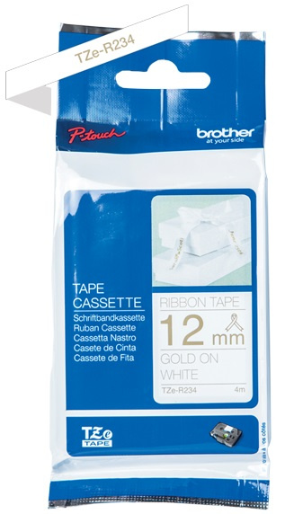 BROTHER TZER234 12 GOLD ON White RIBBON