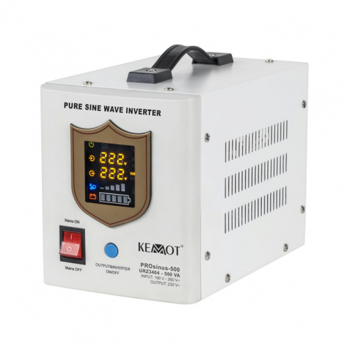 Uninterruptible power supply KEMOT PROsinus-500 converter with pure sine wave and charging function 12V 230V 500VA/300W