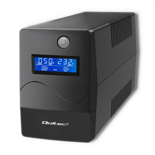 Qoltec 53977 Uninterruptible Power Supply | Monolith | 450VA | 240W | LCD | USB | RJ45