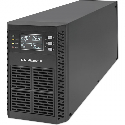 Qoltec UPS 2kVA, 2000W, PF 1.0 LCD, EPO, USB, On line