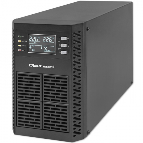 Qoltec UPS 1kVA, 1000W, PF1.0 LCD,EPO,USB,On line