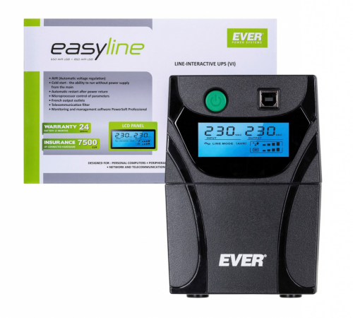 Ever EASYLINE 650 AVR USB Line-Interactive 0.65 kVA 360 W