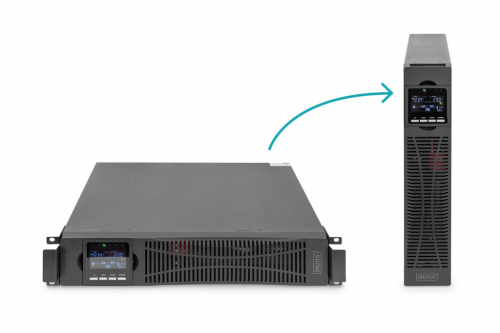 Digitus | OnLine UPS | OnLine UPS Module DN-170107, 10000VA/10000W 2U LCD, LED, Pure Sine Wave, 86.5 x 440 mm x 620 mm, 18kg | 10000 VA | 10000 W | V