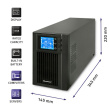 Qoltec UPS On-line Pure Sine Wave 1kVA 800W LCD USB