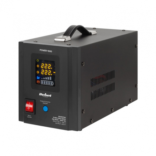 Rebel POWER-1000 Uninterruptible Power Supply - converter with pure sine wave and charging function 12V 230V 1000VA/700W