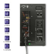 Qoltec UPS On-line Pure Sine Wave 3kVA 2.4W LCD USB