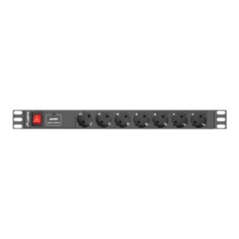 Lanberg Power Distribution unit (PDU) 19'' 1U 16A 2m 7X Schuko oulets, black | Lanberg