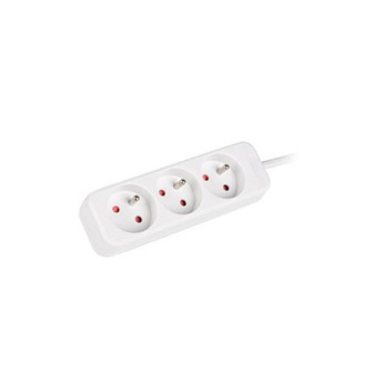 Lanberg Cable Power Strip, 3X French Outlets Quality-Grade Copper, 1.5 m | PS0-03E-0150-W