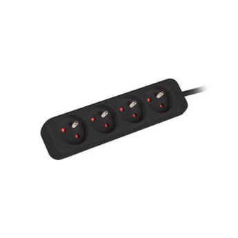 Lanberg Cable Power Strip, 4X French Outlets Quality-Grade Copper, 1.5 m | PS0-04E-0150-BK