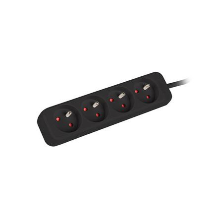 Lanberg Cable Power Strip, 4X French Outlets Quality-Grade Copper, 1.5 m | PS0-04E-0150-BK