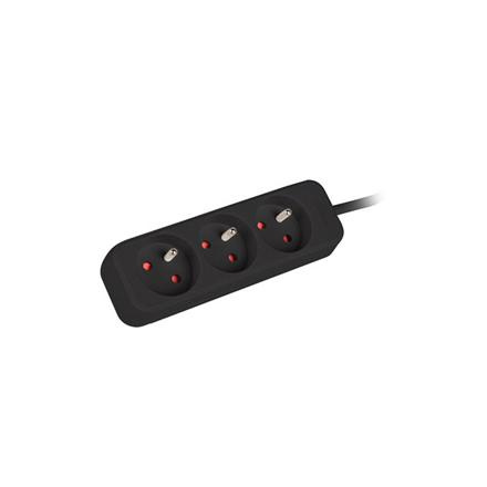 Lanberg Cable Power Strip, 3X French Outlets Quality-Grade Copper, 3 m | PS0-03E-0300-BK