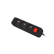 Lanberg Cable Power Strip, 3X French Outlets with Switch, Quality-Grade Copper, 1.5 m | PS1-03E-0150-BK