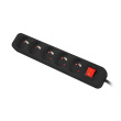 Lanberg Cable Power Strip, 5X French Outlets with Switch, Quality-Grade Copper, 1.5 m | PS1-05E-0150-BK