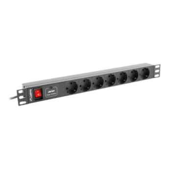 Lanberg | Power Distribution unit (PDU) 19'' 1U 10A 2M 7X Schuko Outlets | PDU-07F-0200-IEC-BK