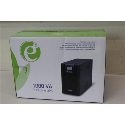 Renew. Energenie EG-UPS-PS1000-01 1000VA pure sine wave UPS, LCD display, USB, Black | EnerGenie Pure sine wave UPS with LCD display and USB | EG-UPS-PS1000-01 | 1000 VA | 800 W | DAMAGED PACKAGING
