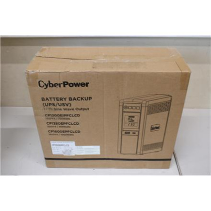 Taastatud. CyberPower CP1350EPFCLCD Backup UPS Systems UNPACKED, SCRATCHED | CyberPower | PFC Sinewave UPS Series | CP1350PFCLCD | 1350 VA | 880 W | UNPACKED, SCRATCHED | 144 V | 88 V | NEMA 5-15P, 5 ft. cord