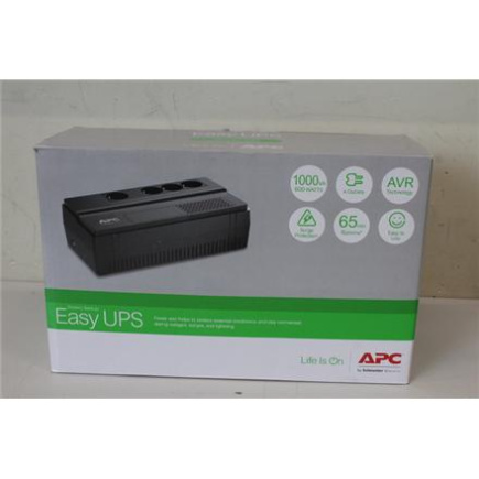 Восстановленный. APC Easy UPS, 1000VA, floor/wall mount, 230V, 4x CEE 7/3 Schuko sockets, AVR, Черный | Schneider Electric APC Easy UPS | BV1000I-GR | 1000 VA | 600 W | UNPACKED, SCRATCHED SIDE